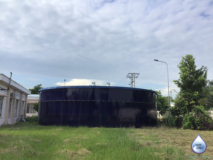 Bể chứa nước sạch dung tích lớn  lắp đặt , thi công bằng Thép phủ thủy tinh - CST cho hệ thống cấp nước đô thị Tiểu Cần - Cầu Quan, Huyện Tiểu Cần, Tỉnh Trà Vinh