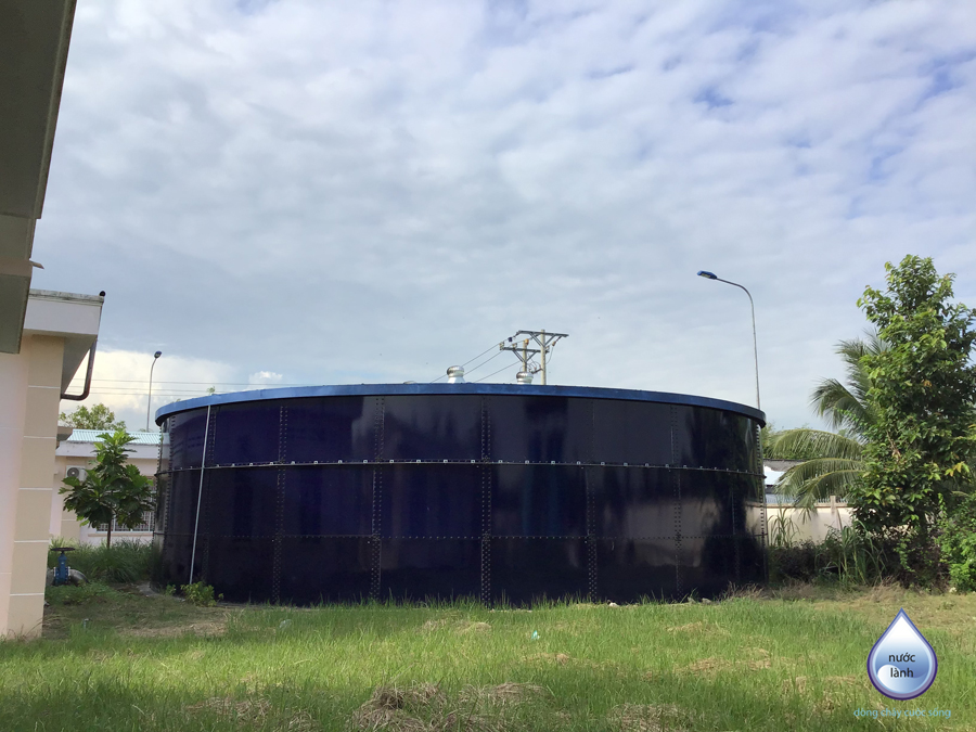 Bể chứa nước sạch dung tích 800m3 - Vật liệu: Thép phủ thủy tinh - CST cho hệ thống cấp nước đô thị Tiểu Cần - Cầu Quan, Huyện Tiểu Cần, Tỉnh Trà Vinh